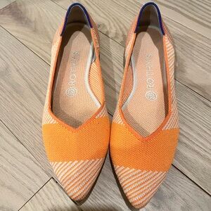 Rothy's Vibrant Orange and White Flats